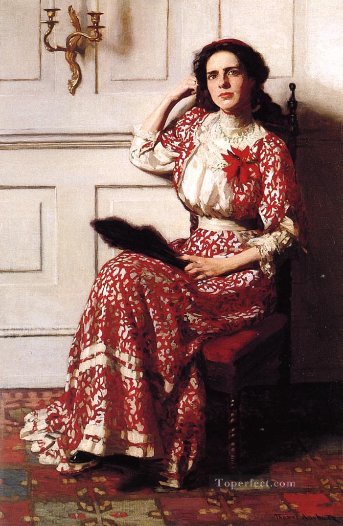 Portrait of Rebecca H Whelan naturalistic Thomas Pollock Anshutz Oil Paintings